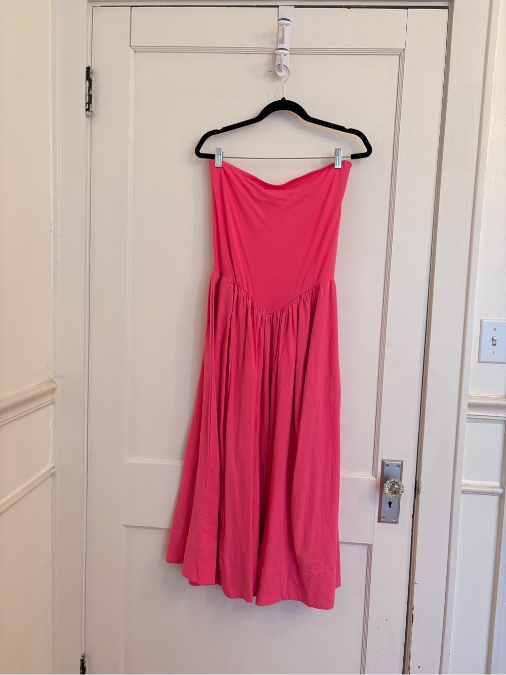 Free People Strapless Hot Pink Midi Dress